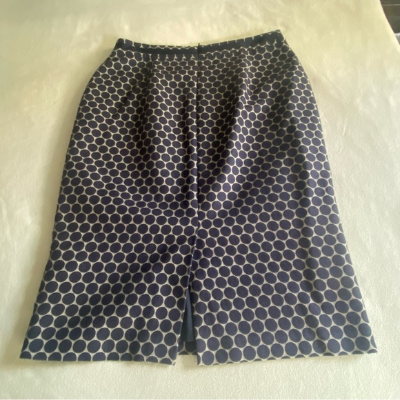 Boden Classic Pencil Skirt Blue/White Circle Pattern - Picture 2 of 7